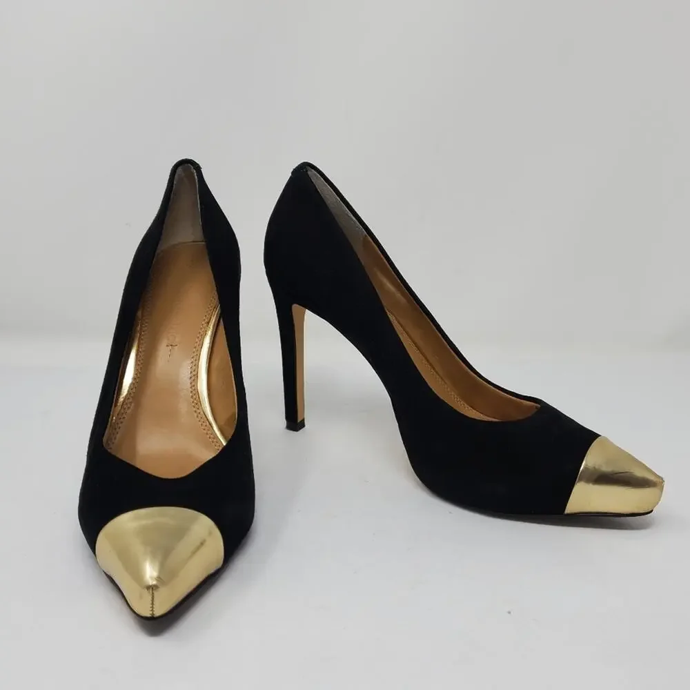 Banana Republic Black suede gold toe 5